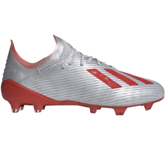 RARE Adidas x 19.1 FG Firm Ground Soccer Cleats Silver-Red Size 11.5